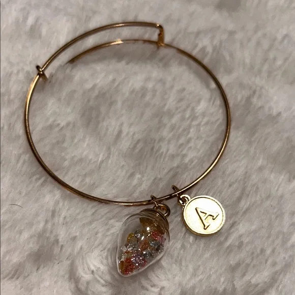 Gold Charm Bracelet with Multicolor Accents “A” - Picture 1 of 3